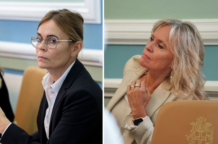 Ingibjörg Davíðsdóttir, þingmaður Miðflokksins og Þorgerður Katrín Gunnarsdóttir utanríkisráðherra áttu snörp orðaskipti á Alþingi í morgun.