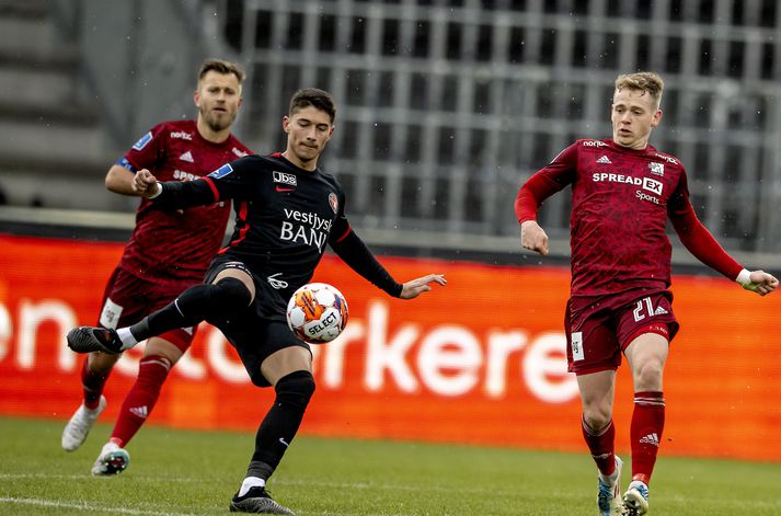 Sævar Atli Magnússon skoraði tvö mörk fyrir Lyngby um helgina.