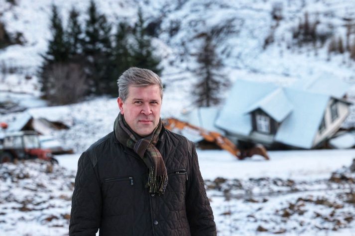 Bjarni Benediktsson fjármálaráðherra er nú staddur á Seyðisfirði.