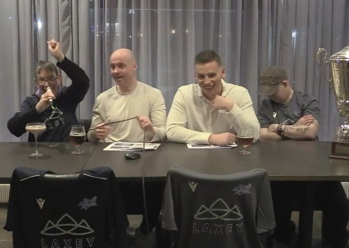 Goðsagnarnir Grétar Þór Eyþórsson og Theodór Sigurbjörnsson stýrðu blaðamannafundinum og með þeim voru þeir Anton og Guðni Davíð.