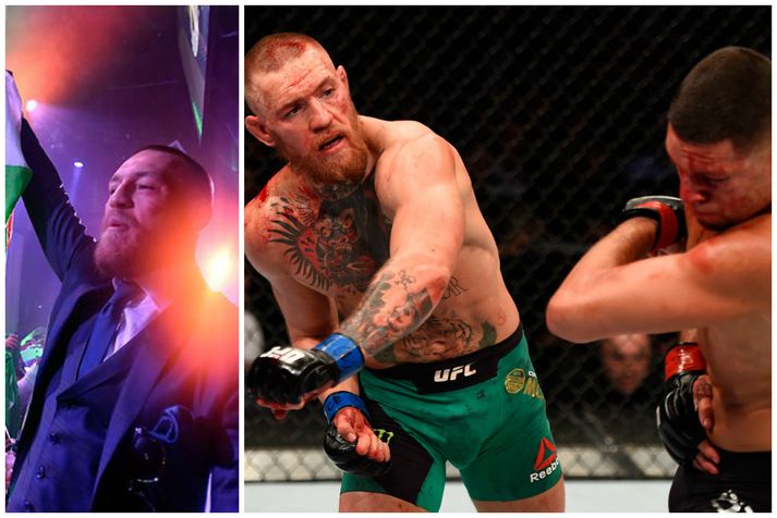 Conor McGregor, á meðan á bardaganum stóð og eftir.