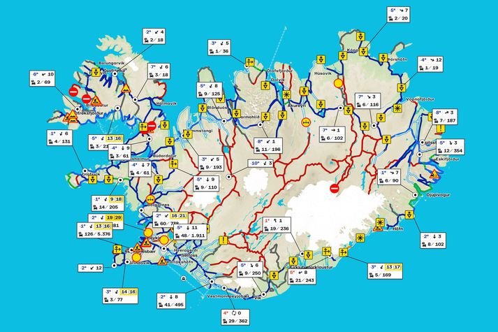 Færðin nú í morgunsárið.