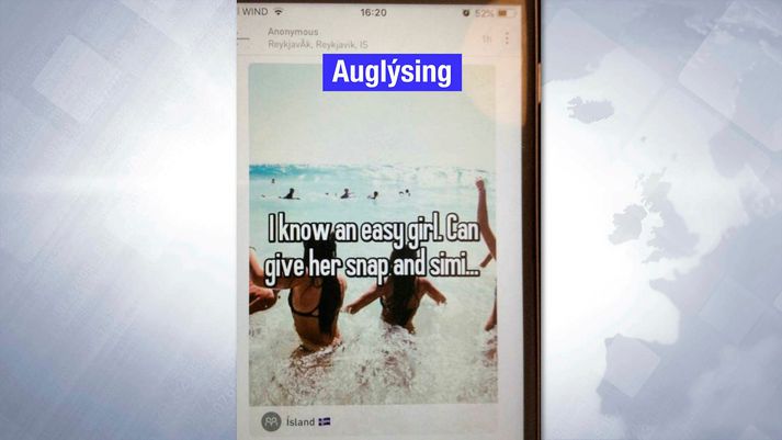 Gerandinn auglýsti að konan veitti kynlífsþjónustu og vildi láta nauðga sér að sögn konunnar.
