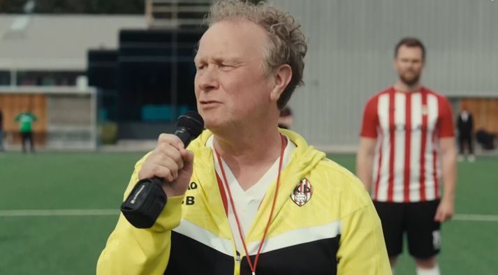 Brjánn lét allt flakka rétt fyrir leik.