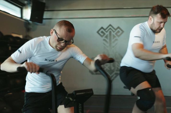 Andri Már Eggertsson og Tómas Steindórsson tóku vel á því í Extraleikunum. 