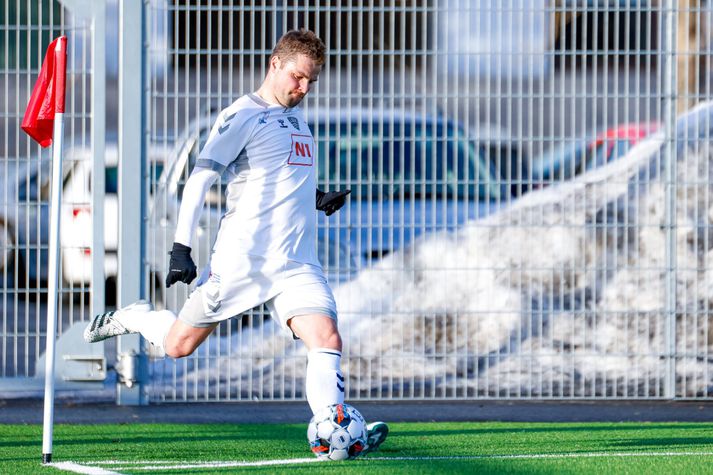 Guðjón Pétur Lýðsson, leikmaður ÍBV, er í straffi.