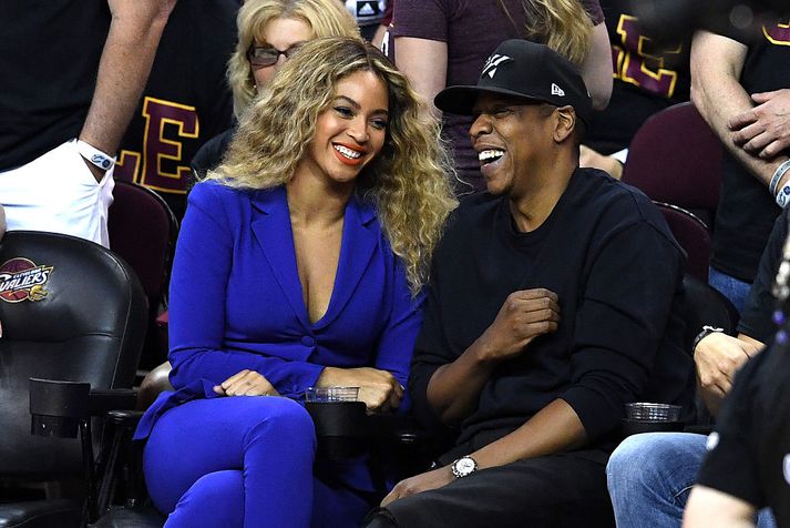 Hér má sjá Beyoncé ásamt eiginmanni sínum.