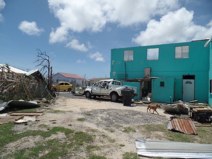 Talið er að um þriðjungur bygginga á Barbuda séu eyðilagðar.