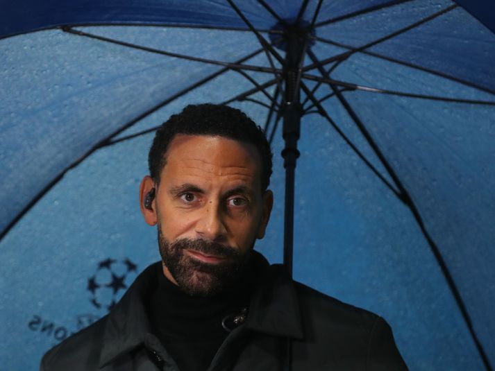 Rio Ferdinand að störfum á leik í Meistaradeild Evrópu.