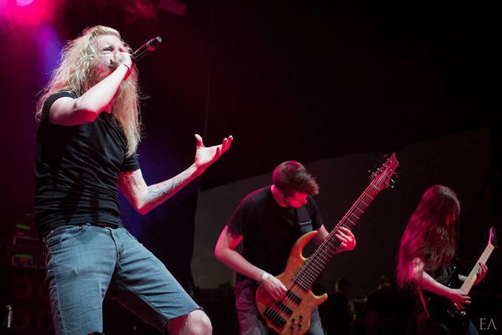 Sigurvegari íslensku hljómsveitakeppninnar 2013, Ophidian I, á sviðinu á Wacken.