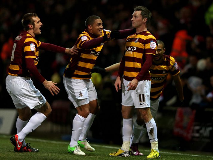 Garry Thompson fagnar marki Bradford.