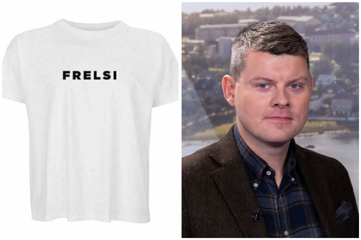 Á bolunum stendur Frelsi sem er vísun í bolinn sem Charlie Kirk var í er hann var skotinn til bana fyrr í mánuðinum.
