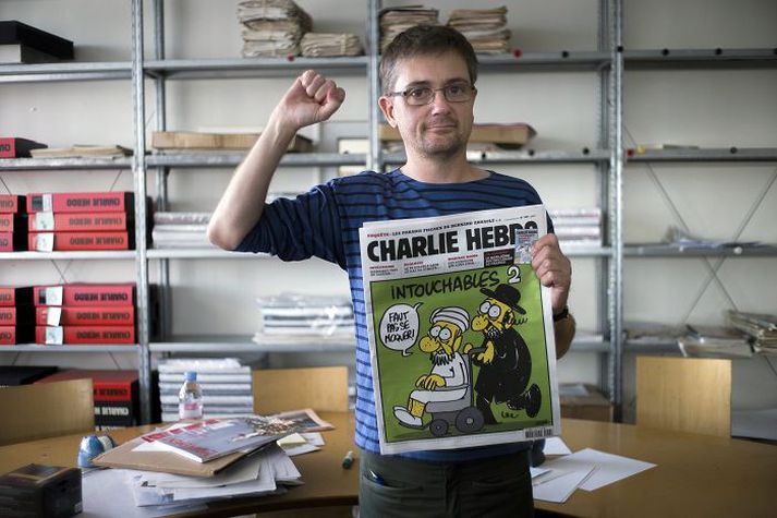 Þrátt fyrir sprengjuárás á ritstjórnarskrifstofur Charlie Hebdo fyrir ári hikar Charb ekki við að birta fleiri myndir.