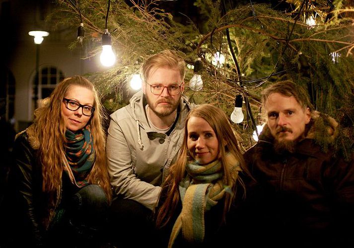 Dans og jóga hópurinn Þórey Viðars, Sveinbjörn Pálsson, Helga Kristín Gunnarsdóttir og Ásgeir Jóel.