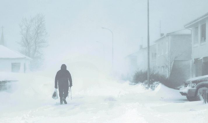 Hitastig verður komið undir frostmark á nær öllu landinu á mánudag.