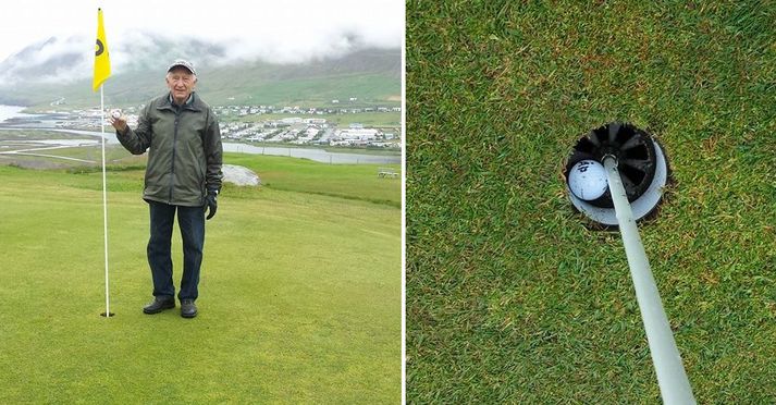 Ármann með á áttunda teignum.