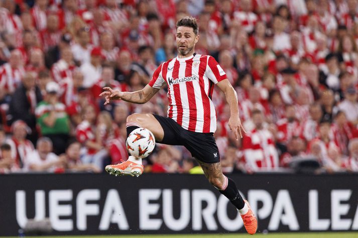 Yeray Álvarez í leik með Athletic Bilbao á móti Manchester United í undanúrsltum Evrópudeildarinnar.