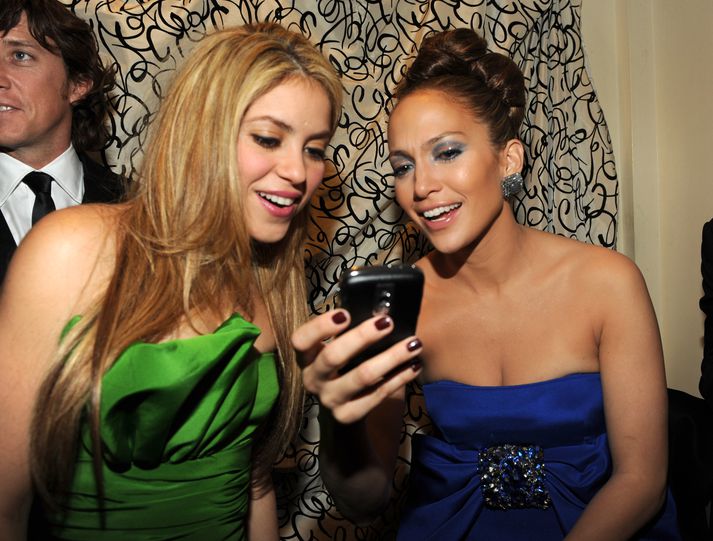 Shakira og Jennifer Lopez í góðum gír.
