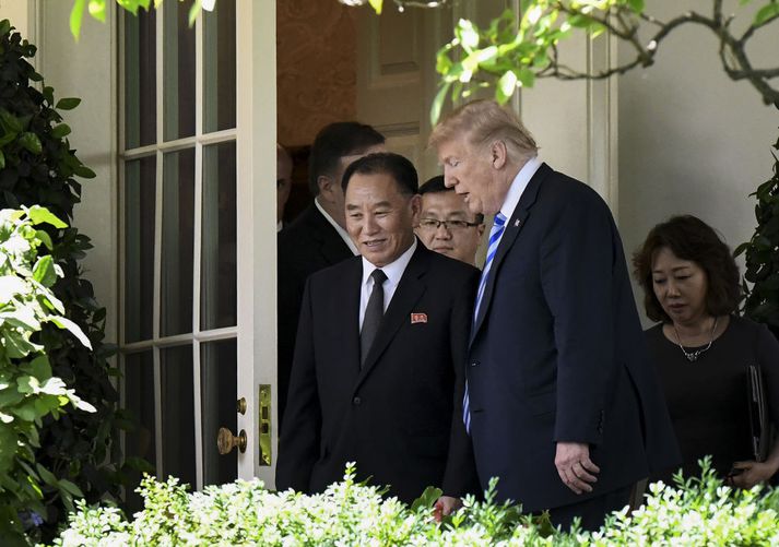 Kim Yong-chol hitti Trump Bandaríkjaforseta í Hvíta húsinu í júní í fyrra.