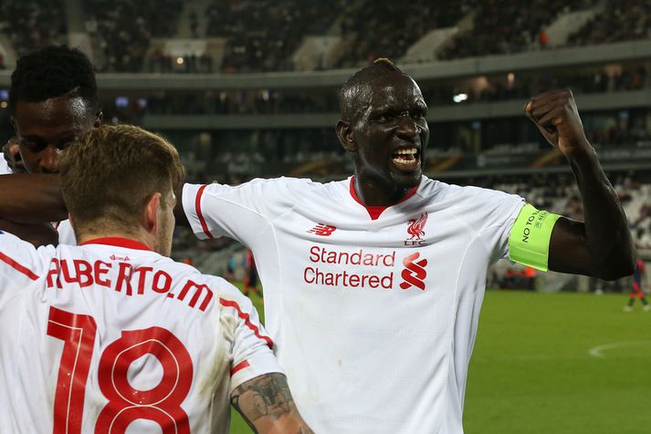 Mamadou Sakho var fyrirliði Liverpool í gærkvöldi.