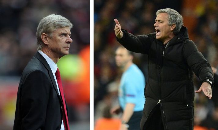 Wenger (t.v.) og Mourinho.