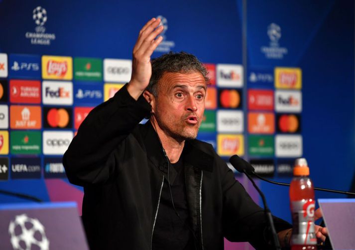 Luis Enrique fór mikinn á fréttamannafundi gærdagsins.