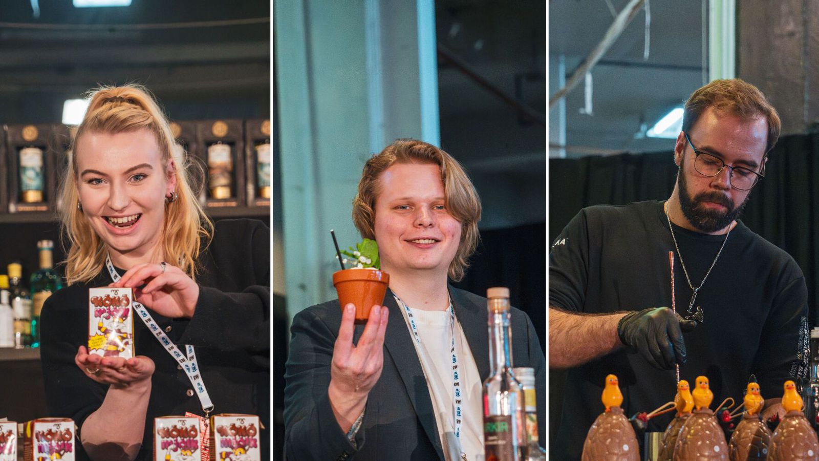 Báru fram kok­teila í vatns­byssum, páska­eggjum og kransa­kökum