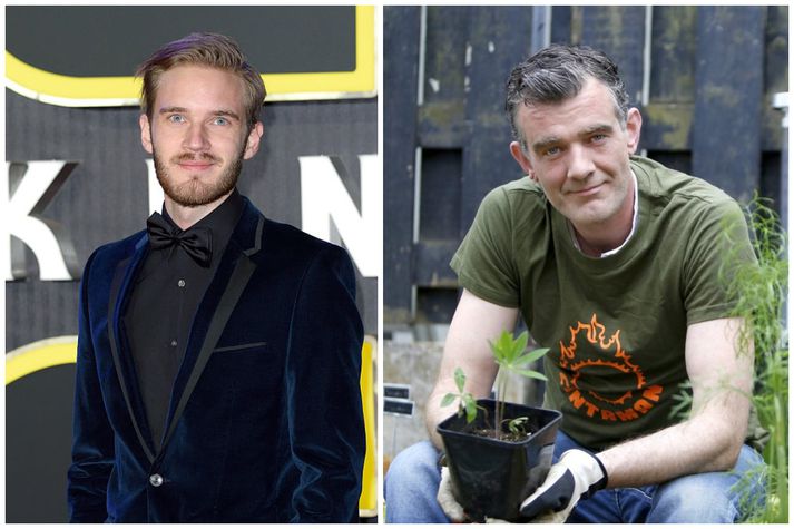 PewDiePie, sem heitir réttu nafni Felix Kjellberg, og Stefán Karl Stefánsson.