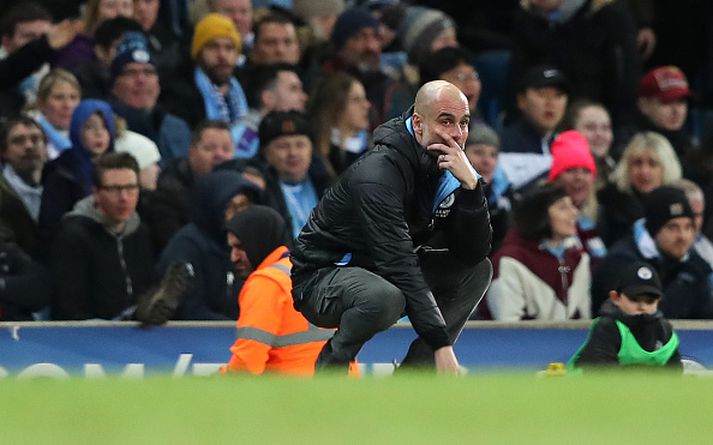 Guardiola íbygginn á svip.