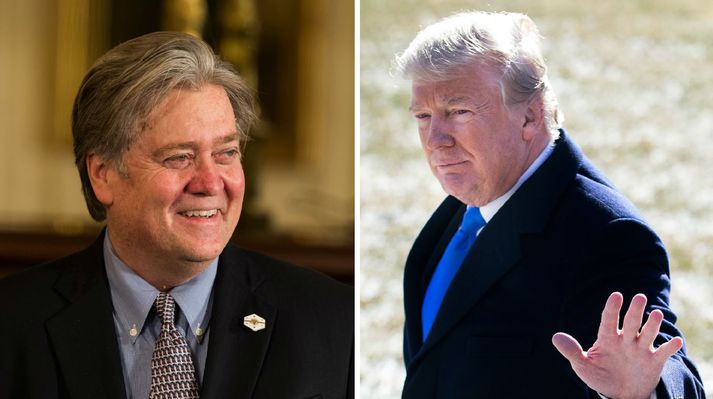 Steve Bannon var ráðinn aðalráðgjafi Donald Trump Bandaríkjaforseta þegar hann tók við embætti. Bannon var látinn fara í haust.