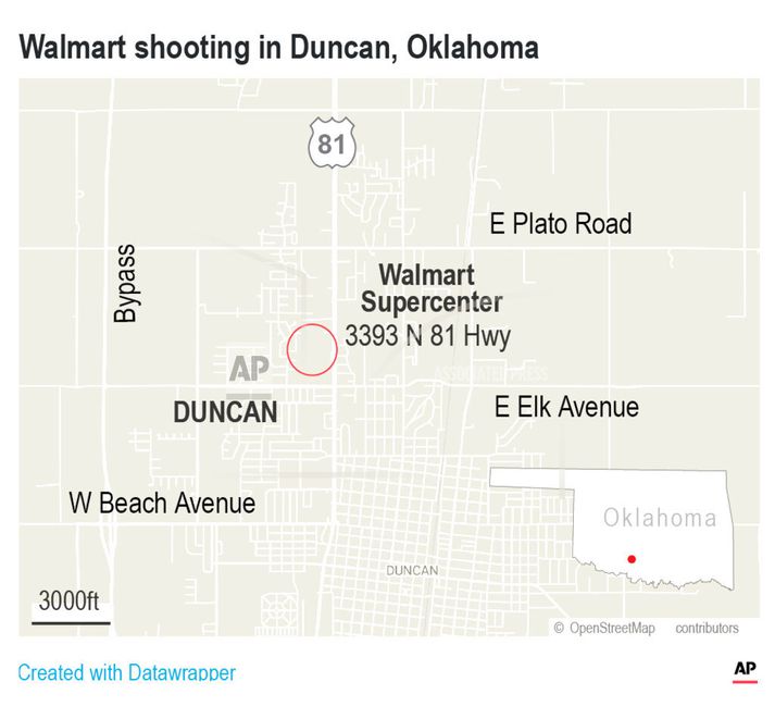 Lögreglan í Oklahoma kallar eftir upplýsingum frá þeim sem urðu vitni að árásinni.