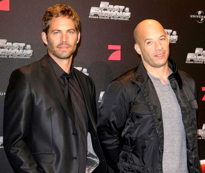 Paul Walker og Vin Diesel úr Fast & Furious.