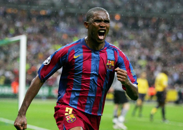 Eto'o fagnar marki sínu með Barcelona gegn Arsenal í úrslitaleik Meistaradeildar Evrópu 2006.