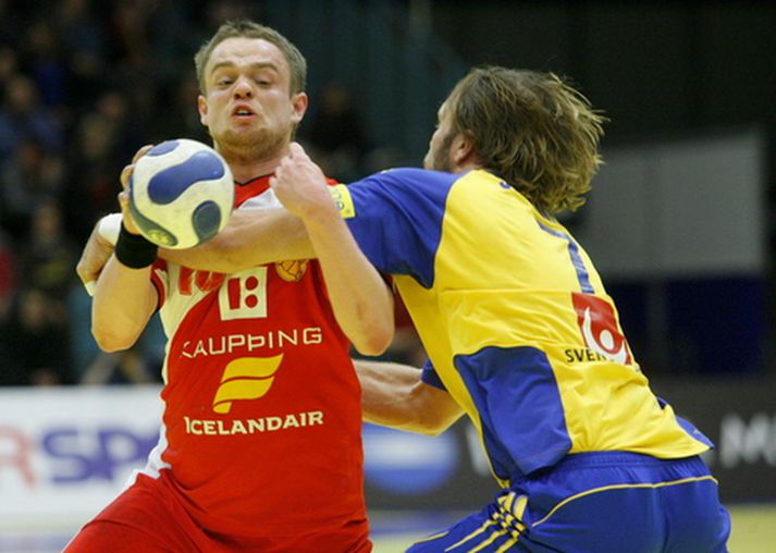 Snorri Steinn Guðjónsson í leik með íslenska landsliðinu.