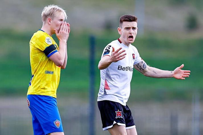 Leikmenn Dundalk voru sennilega álíka ósáttir við þróun leiksins og þjálfari þeirra