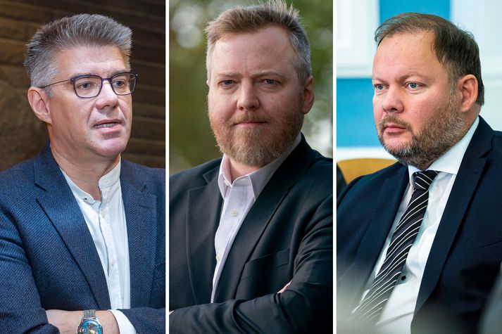 Gunnar Bragi Sveinsson, Sigmundur Davíð Gunnlaugsson og Bergþór Ólason, þingmann Miðflokksins, sem sátu á Klaustur ásamt Önnu Kolbrúnu Árnadóttur.