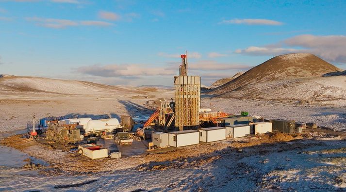 Frá framkvæmdasvæðinu á Meitlum. 