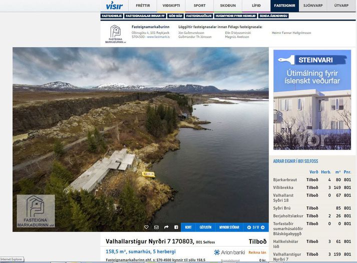 Fjármálaráðuneytið segir 70 milljónir of háa greiðslu  fyrir húsgrunn á lóð sem ríkið geti endurheimt eftir fjögur ár. Eignin var auglýst til sölu í fyrrasumar.