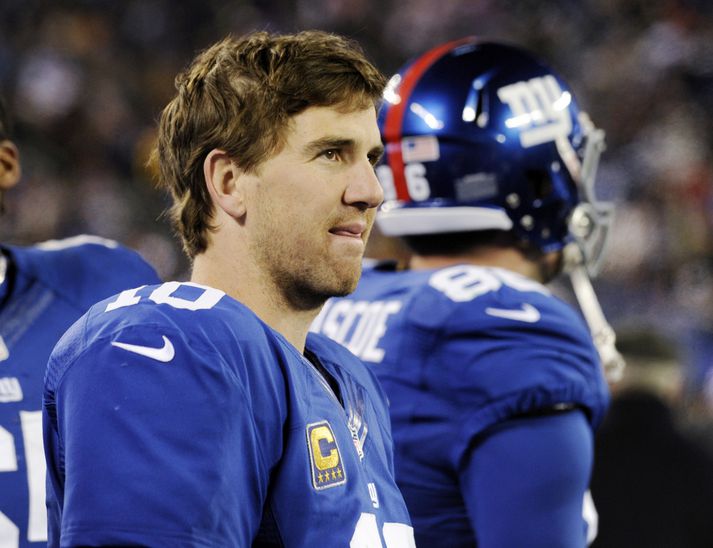 Eli Manning var hetja Giants í nótt.