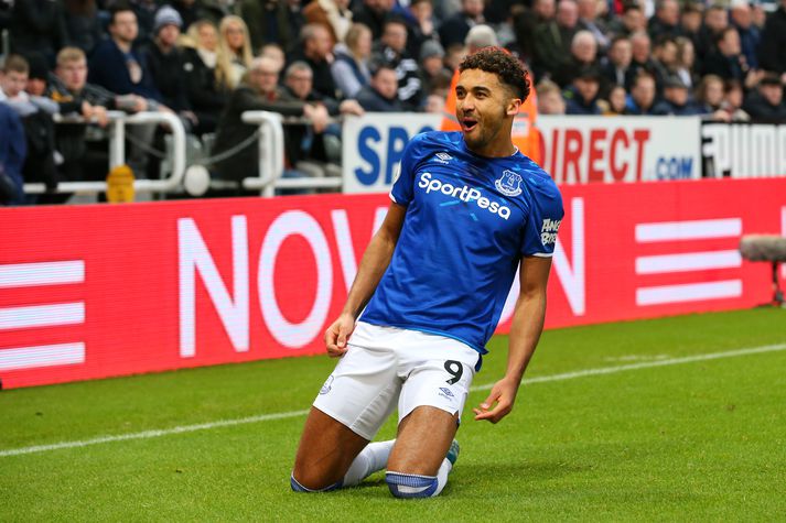 Calvert-Lewin skoraði bæði mörk Everton gegn Newcastle.