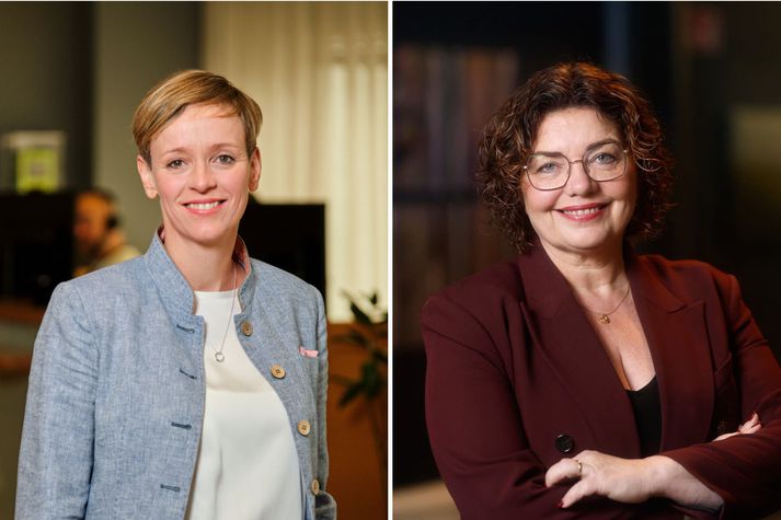 Halla Gunnarsdóttir, formaður VR, og Sólrún Kristjánsdóttir, framkvæmdastýra Veitna.