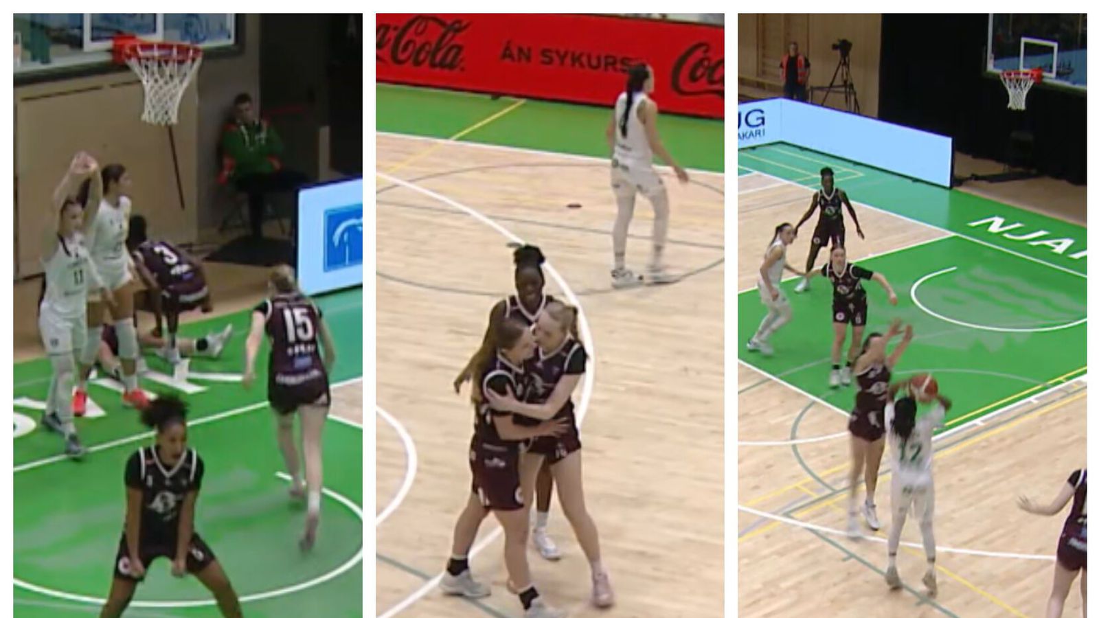 Hitti ó­vart og fékk síðan flautukörfu í and­litið