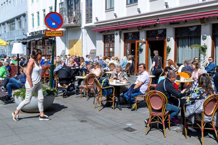 Það var nóg að gera á Duck and Rose og eflaust víðar í miðbænum í kvöld.