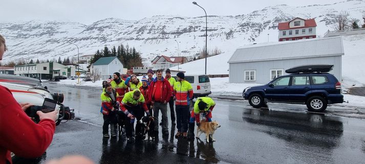 Hluti þeirra sem aðstoðuðu á Austfjörðum í vikunni.