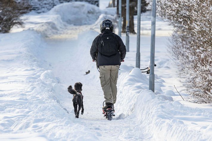 Það er víða mikill snjór.