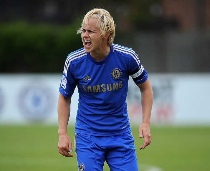 Edda í leik með Chelsea.