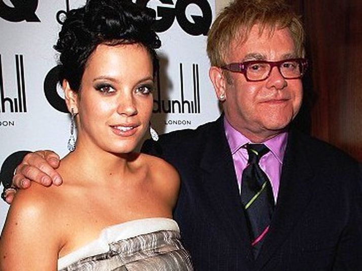 Lily Allen og Elton John.
