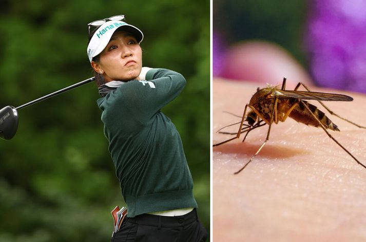 Lydia Ko reynir að sýna sem minnst af holdi til að sleppa við moskítóflugurnar í Kanada.