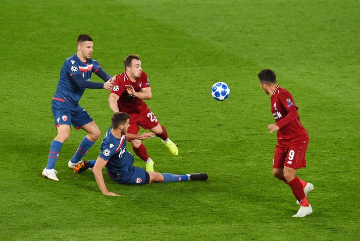 Shaqiri spilaði vel þegar Liverpool burstaði Red Star á Anfield í vikunni