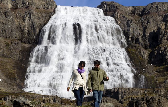 Vestfirðir 2015 Dynjandi foss ferðamenn Arnarfjörður